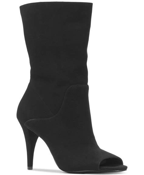 michael michael kors women's elaine open toe mid shaft boots|Elaine Leather Open.